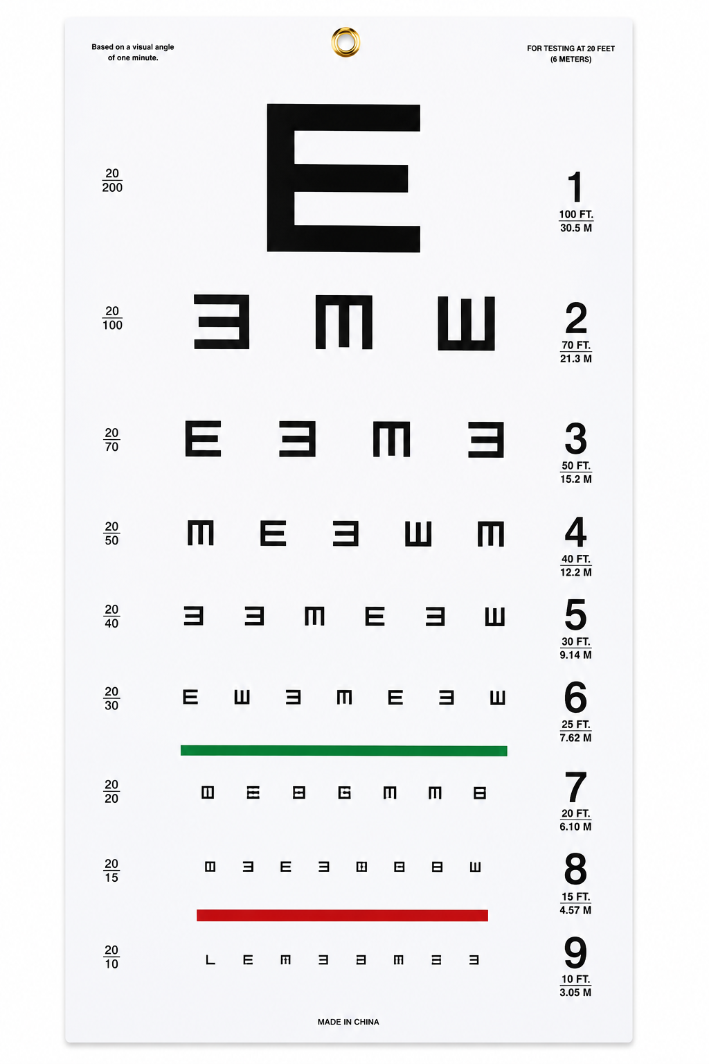 Snellen Eye Chart – Illiterate / Directional